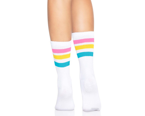 Шкарпетки жіночі в смужку Leg Avenue Pride crew socks Pansexual, 37–43 розмір
