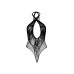 Мереживне тедді Leg Avenue Lace and net halter teddy One size Black, глибокий виріз, халтер