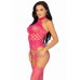 Мереживний бодістокінг з відкритим доступом Leg Avenue High neck lace bodystocking One size Raspberr