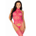 Мереживний бодістокінг з відкритим доступом Leg Avenue High neck lace bodystocking One size Raspberr