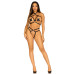 Стрепи-портупея з чокером Leg Avenue Satin elastic harness teddy, One size, Black