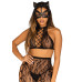 Маска кішки з екошкіри Leg Avenue Vegan leather studded cat mask Black
