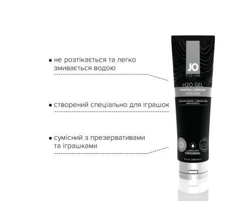 Густа змазка на водній основі JO H2O GEL — ORIGINAL (240 мл), рослинний гліцерин