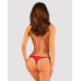 Мереживні стрінги Obsessive Lacelove thong M/L Red, низька посадка