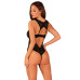 Мереживне боді Obsessive Donna Dream crotchless teddy M/L Black, відкритий доступ