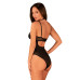 Прозоре боді Obsessive Selinne teddy XS/S Black, дрібна сітка, подвійні бретелі