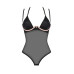 Прозоре боді Obsessive Selinne teddy XS/S Black, дрібна сітка, подвійні бретелі