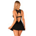 Сорочка бебі-дол з мереживом на грудях Obsessive Donna Dream babydoll XS/S Black, стрінги