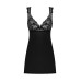 Сорочка бебі-дол з мереживом на грудях Obsessive Donna Dream babydoll XS/S Black, стрінги