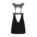 Сорочка бебі-дол з мереживом на грудях Obsessive Donna Dream babydoll XL/2XL Black, стрінги