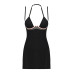 Сорочка Obsessive Selinne chemise & thong XL/2XL Black, стрінги, подвійні бретелі