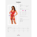 Прозорий корсет Obsessive Lacelove corset XS/S Red, мереживо, підв’язки для панчіх