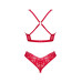 Комплект білизни Obsessive Lacelove cupless 2-pcs set XS/S Red, відкритий доступ, відкриті груди