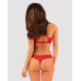 Комплект білизни Obsessive Lacelove cupless 2-pcs set M/L Red, відкритий доступ, відкриті груди