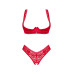 Комплект білизни Obsessive Lacelove cupless 2-pcs set XL/2XL Red, відкритий доступ, відкриті груди