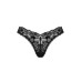 Мереживні стрінги Obsessive Donna Dream thong XL/2XL Black, низька посадка