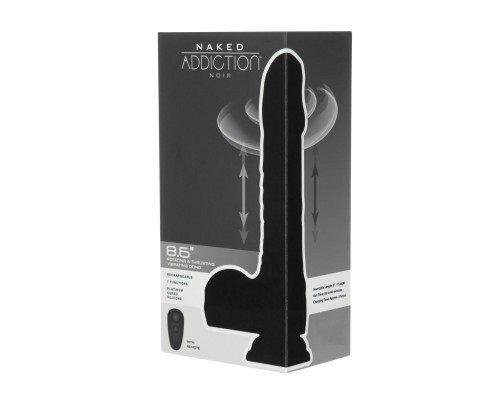 Вібро-фалоімітатор з ротацією та пульсацією Naked Addiction 8.6″ Noir, з пультом ДК