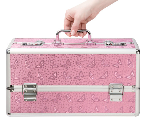 Великий кейс для зберігання секс-іграшок BMS Factory Large Lokable Vibrator Case Pink, кодовий замок