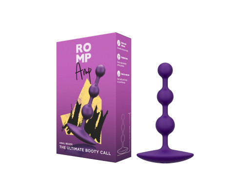 Анальне намисто Romp Amp Dark Purple, силікон, макс. діаметр 2,6 см
