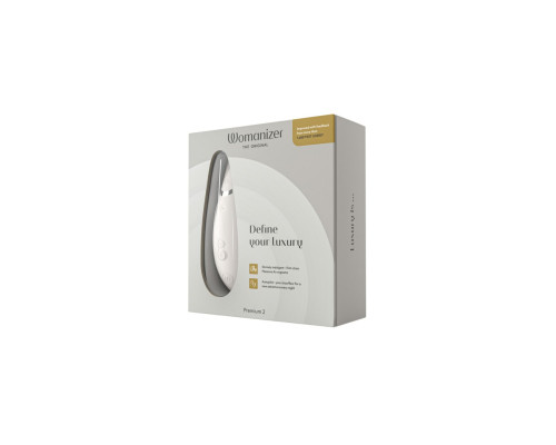 Вакуумний кліторальний стимулятор Womanizer Premium 2 - Grey, функції Autopilot та Smart Silence