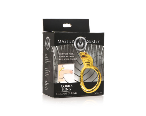 Ерекційне кільце з головою кобри Master Series: Cobra King Golden Cock Ring