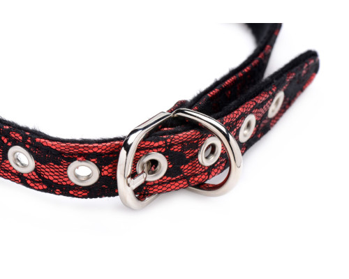 Кляп з трояндою Master Series: Eye-Catching Ball Gag With Rose, чорно-червоний