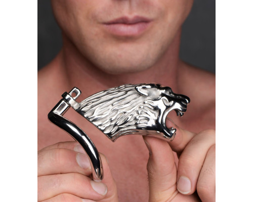 Клітка для пеніса Master Series: Tiger King Cock Cage With Lock, три кільця, замок, три ключі