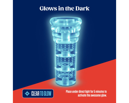 Мастурбатор Blush Rize – Luz Glow in the Dark Masturbator – Clear, всмоктування, світиться в темряві