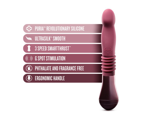 Пульсатор для точки G Blush Temptasia – Trixie Thrusting Dildo – Wine Red, 3 швидкості