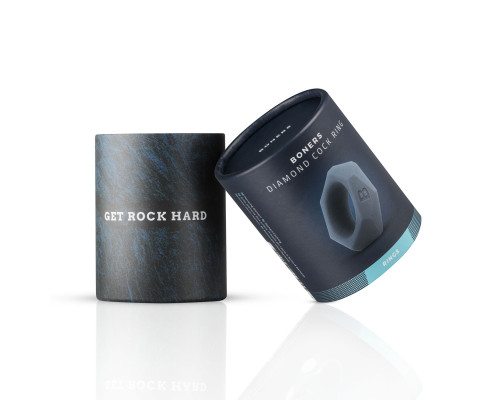 Ерекційне кільце Boners Diamond Cock Ring – Grey, внутрішній діаметр 3,2 см