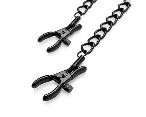 Затискачі для сосків Bedroom Fantasies Nipple Clamps with Chain - Black