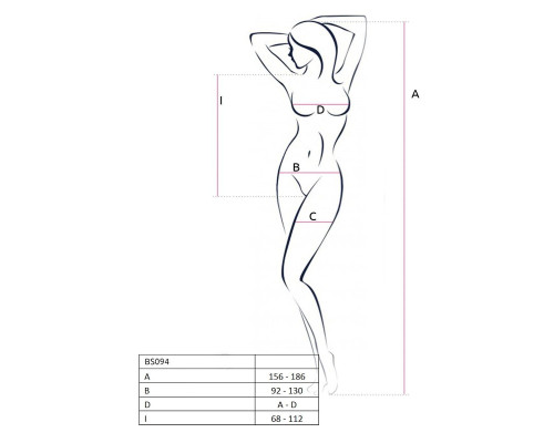 Бодістокінг з імітацією корсетної шнурівки Passion BS094 One Size, red, квітковий візерунок, з досту