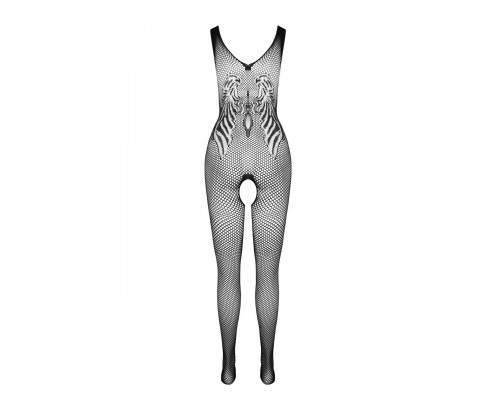 Бодістокінг з крилами Passion BS098 One Size, black, середня сітка, відкритий доступ