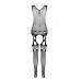 Бодістокінг з плетінням на грудях Passion BS099 One Size, white, відкритий доступ, імітація підв’язо