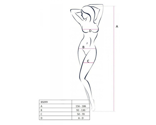 Бодістокінг з плетінням на грудях Passion BS099 One Size, white, відкритий доступ, імітація підв’язо
