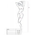 Бодістокінг з плетінням на грудях Passion BS099 One Size, white, відкритий доступ, імітація підв’язо