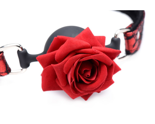 Кляп Master Series Eye-Catching Ball Gag With Rose (мятая упаковка!!!)