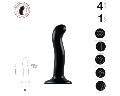 Насадка для страпона Strap-On-Me P&G-Spot Dildo, силикон, размер M