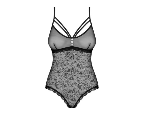 Мереживне боді з доступом Obsessive 818-TED-1 teddy XS/S, чорне