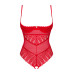 Боді з доступом Obsessive Ingridia crotchless teddy XS/S, червоне, відкриті груди