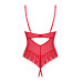 Боді з доступом Obsessive Ingridia crotchless teddy XS/S, червоне, відкриті груди
