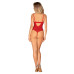 Боді з доступом Obsessive Ingridia crotchless teddy XL/2XL, червоне, відкриті груди