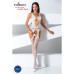 Бодістокінг Passion BS057 white, комбінезон, імітація панчіх і пояса