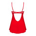 Пеньюар Obsessive Ingridia chemise & thong M/L, червоний, сорочка, стрінги