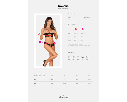 Комплект Obsessive Roxelia 2-pcs crotchless set XS/S