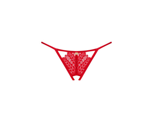 Трусики з доступом Obsessive Ingridia crotchless thong M/L, червоні