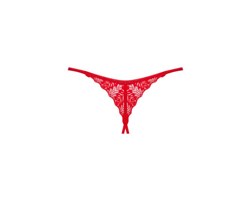 Трусики з доступом Obsessive Ingridia crotchless thong M/L, червоні