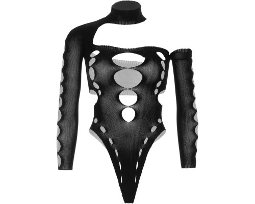 Безшовне боді на одне плече Leg Avenue Seamless thong back bodysuit, One Size, чорне