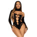 Безшовне боді на одне плече Leg Avenue Seamless thong back bodysuit, One Size, чорне