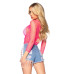 Сітчастий топ Leg Avenue Long Sleeves T-Shirts Neon Pink, One Size